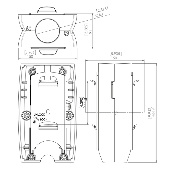 PFA 9002 Double Turn &amp; Tilt yksikk&ouml;, hopea