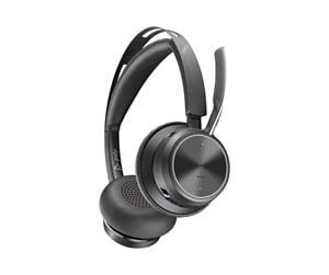 HP Poly Voyager Focus 2 -langaton kuulokemikrofoni + USB-C - USB-A -sovitin, musta