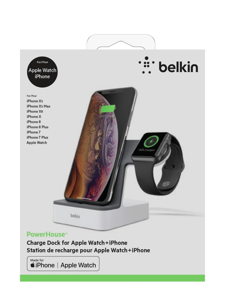 PowerHouse Charge Dock for Apple Watch &amp; iPhone, White