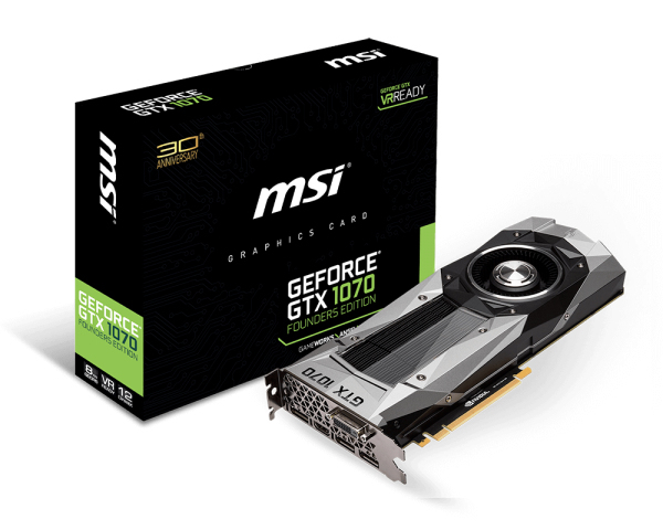 MSI GeForce GTX 1070 Founders Edition 8 Gt -n&auml;yt&ouml;nohjain
