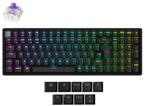 Keychron K4 HE -langaton mekaaninen pelin&auml;pp&auml;imist&ouml;, Gateron Double-rail Magnetic, musta