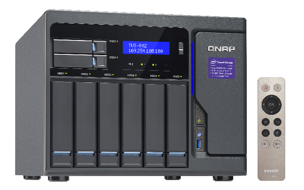 QNAP TVS-882-i5-16G-450W 8-Bay TurboNAS SATA 6G i5-6500 3.6GHz 16GB RAM 4-LAN 10G-ready iSCSI RAID 0 1 5 6 10 5+spare 6+spare