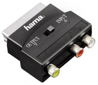 Hama  3 x RCA &ndash; SCART (21-pin) -adapteri, Musta