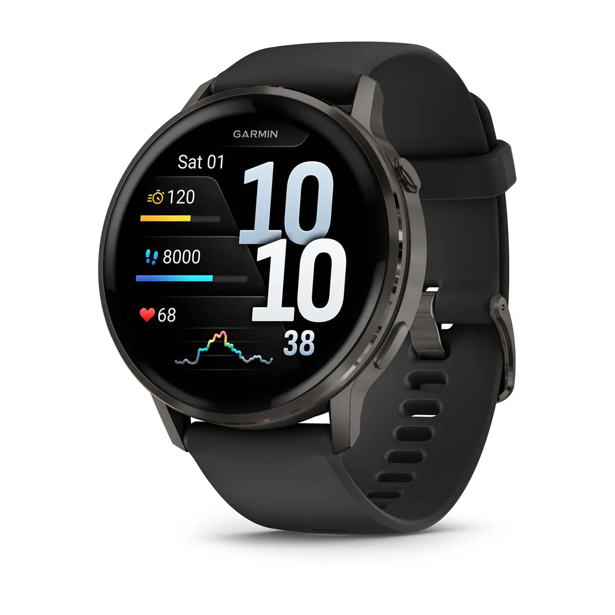 Garmin Venu 4 45mm Smartwatch, Slate + Black