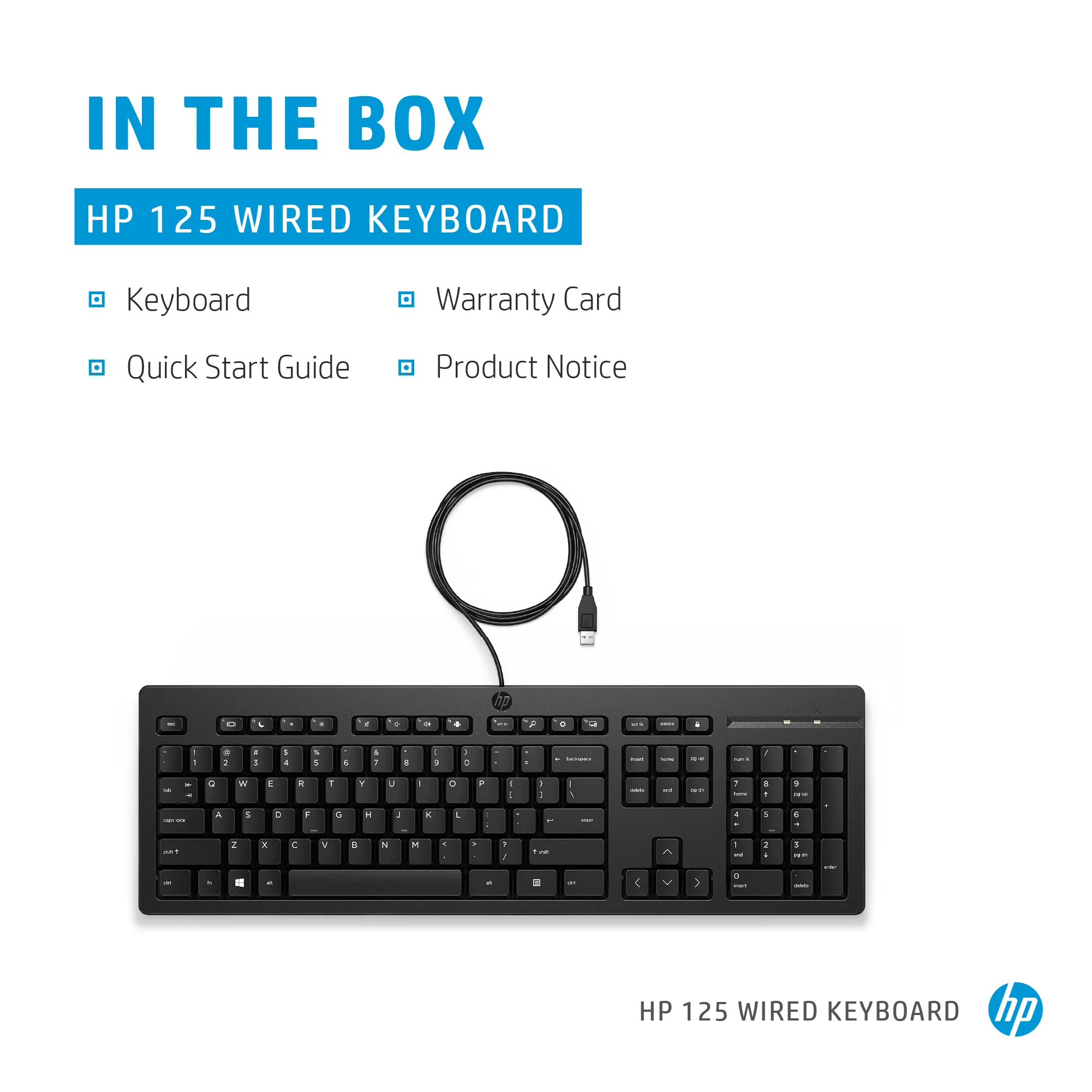 HP 125 Keyboard, Black