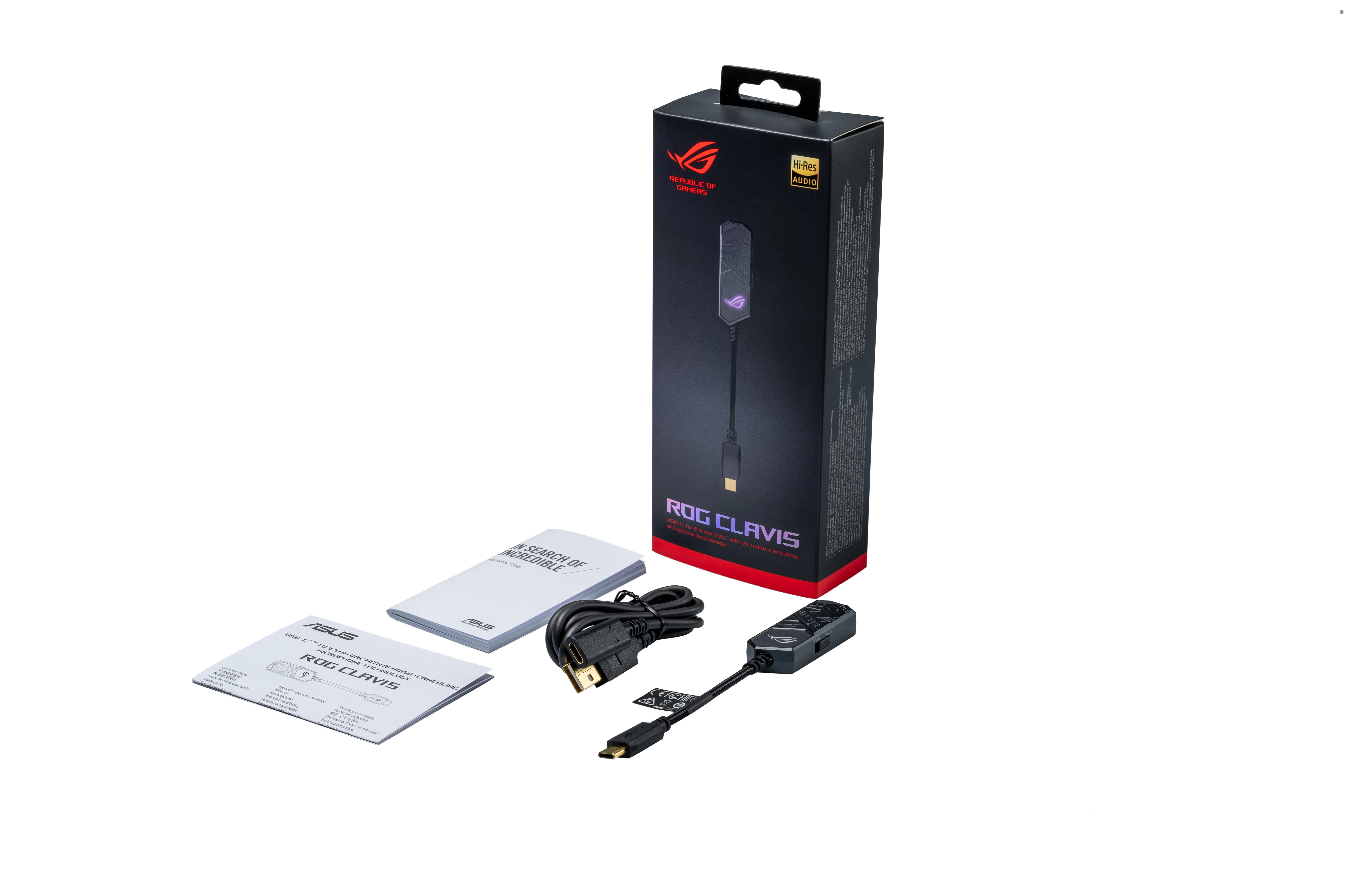 Asus ROG CLAVIS USB-C to 3.5mm DAC w/AI microphone