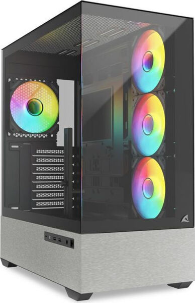 Sharkoon AK7 ARGB midi-tower chassi med f&ouml;nster, svart