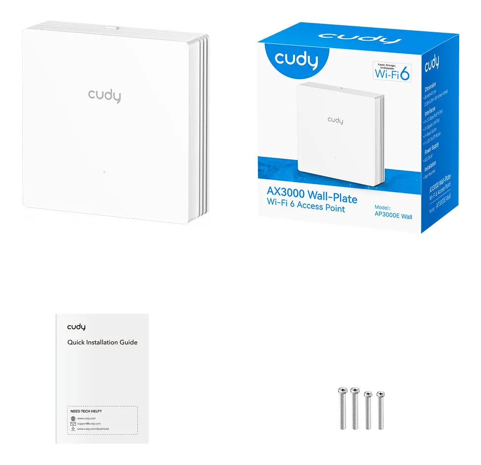Cudy AP3000 Wi-Fi 6 - tr&aring;dl&ouml;s accesspunkt, vit