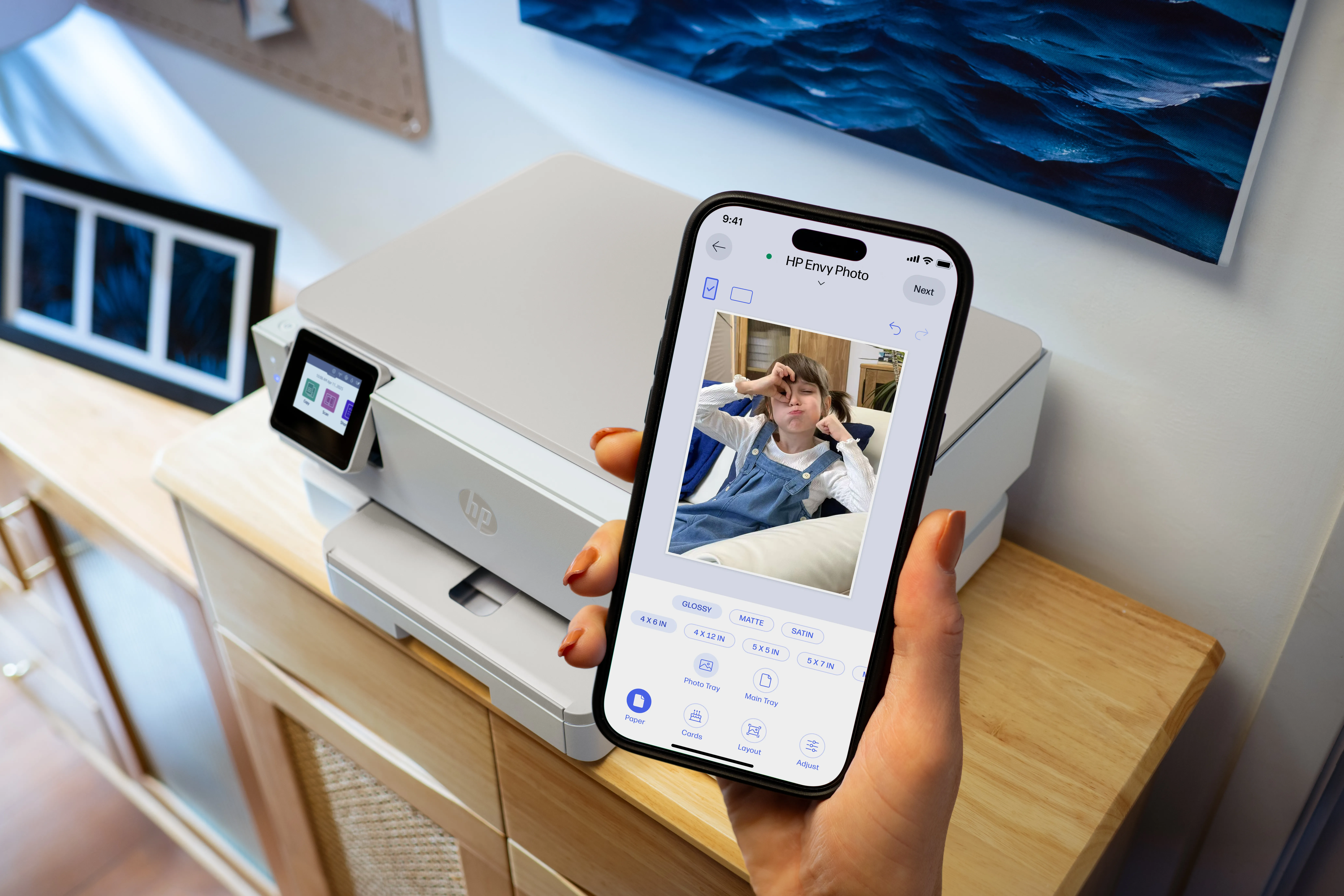 HP Envy Photo 7230 All-in-One Color Inkjet 10ppm Print Scan Copy Photo Printer USB 2.0 Wi-Fi