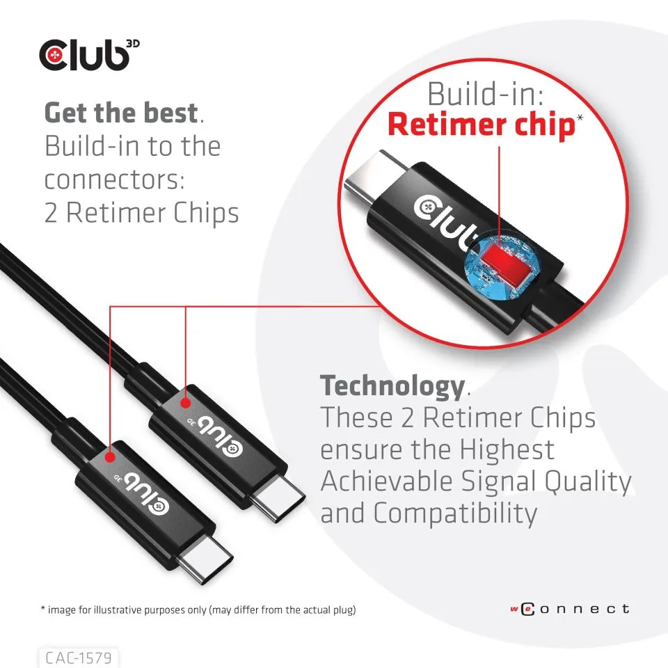 Club 3D USB-C - USB-C USB4 G2 8K60Hz 240W -kaapeli, Musta, 3m