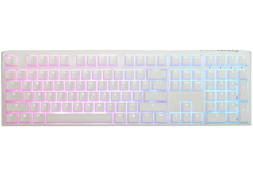 Ducky One 3 Aura White mekaniskt speltangentbord, Cherry MX Blue, vit