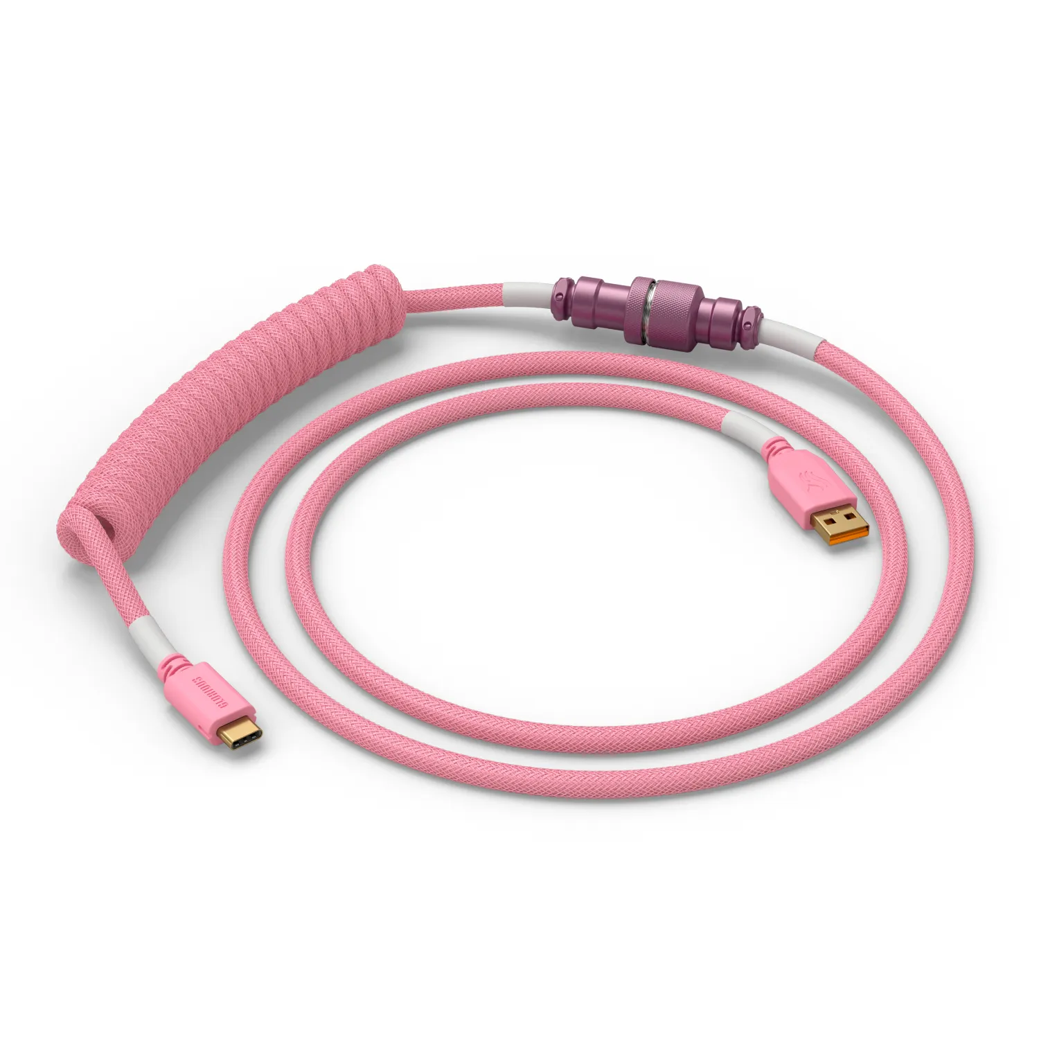 Glorious GMMK Coiled USB-A - USB-C - cable, 1.4m, Pixel Pink