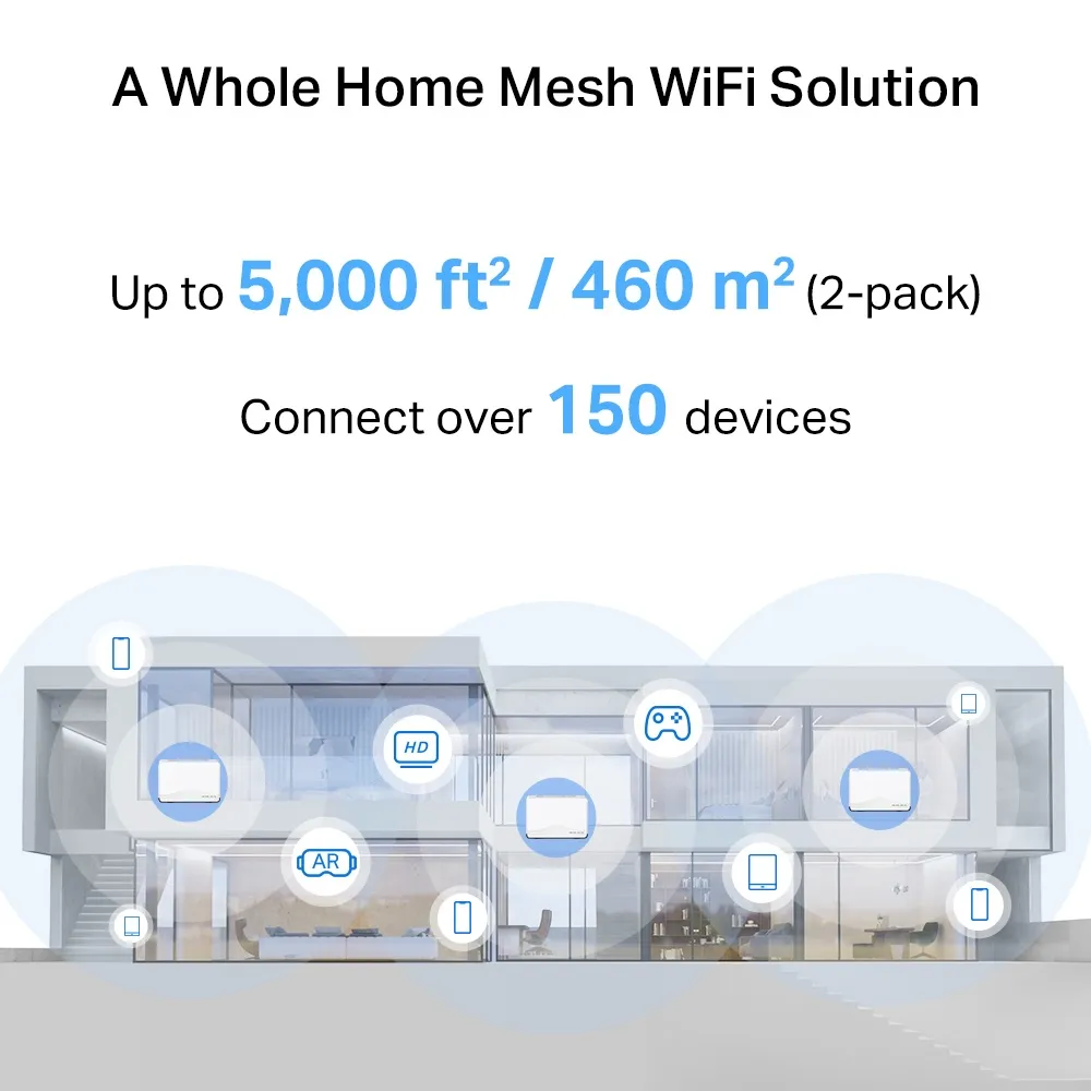 Mercusys Halo H47BE BE9300 Whole Home Mesh WiFi 7 -j&auml;rjestelm&auml;, 2kpl
