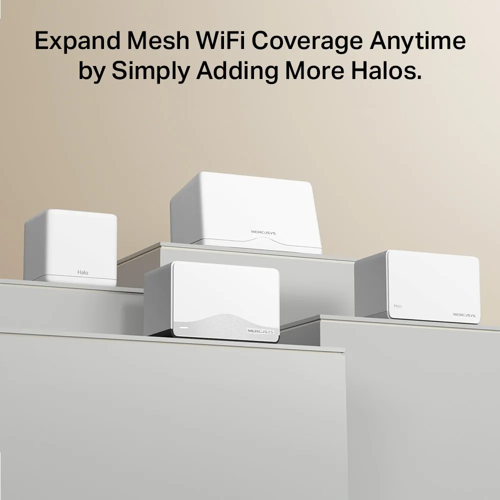 Mercusys Halo H47BE BE9300 Whole Home Mesh WiFi 7 -j&auml;rjestelm&auml;, 2kpl