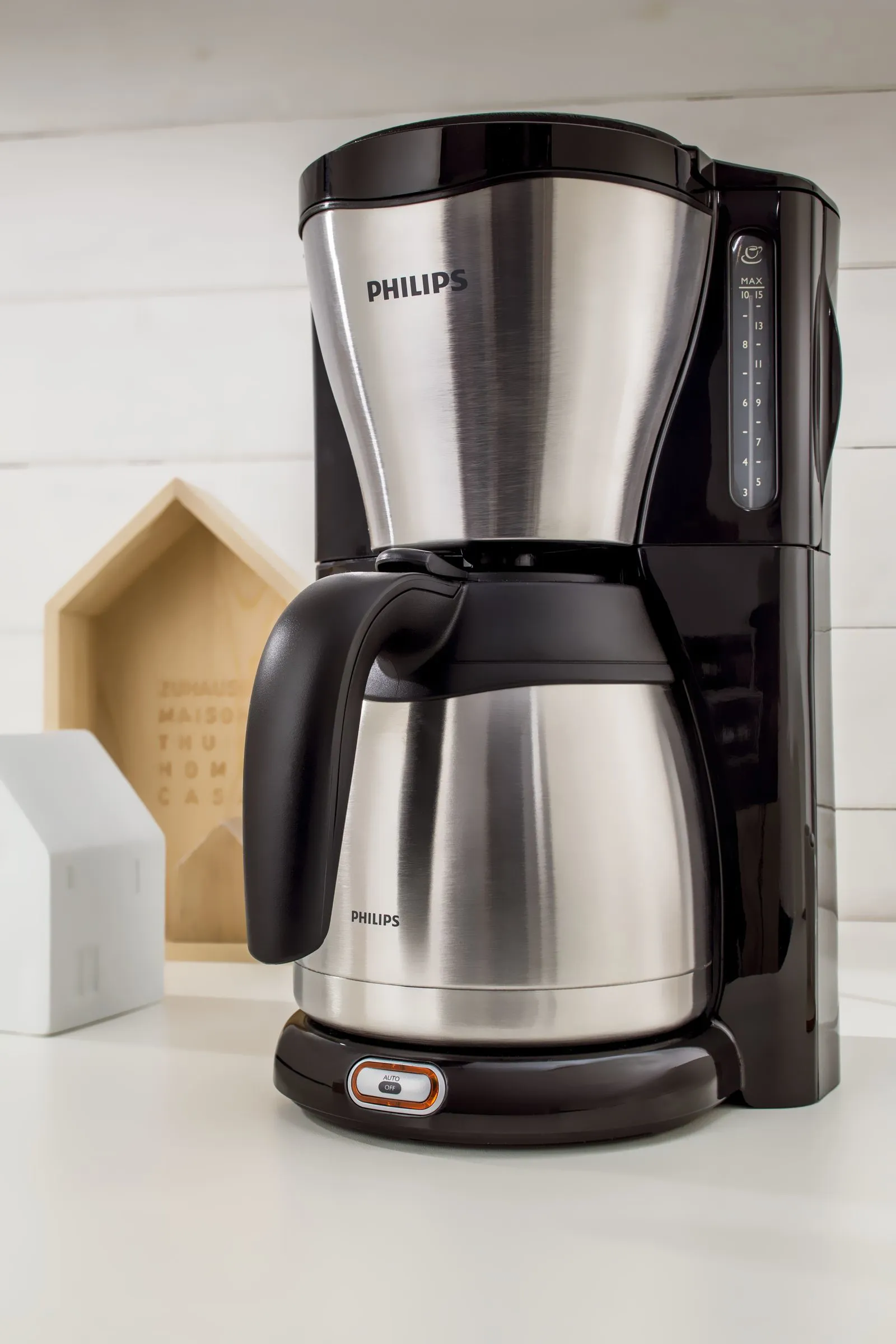 Philips Caf&eacute; Gaia HD7546/20 15 koppar kaffebryggare med termoskanna, gr&aring;