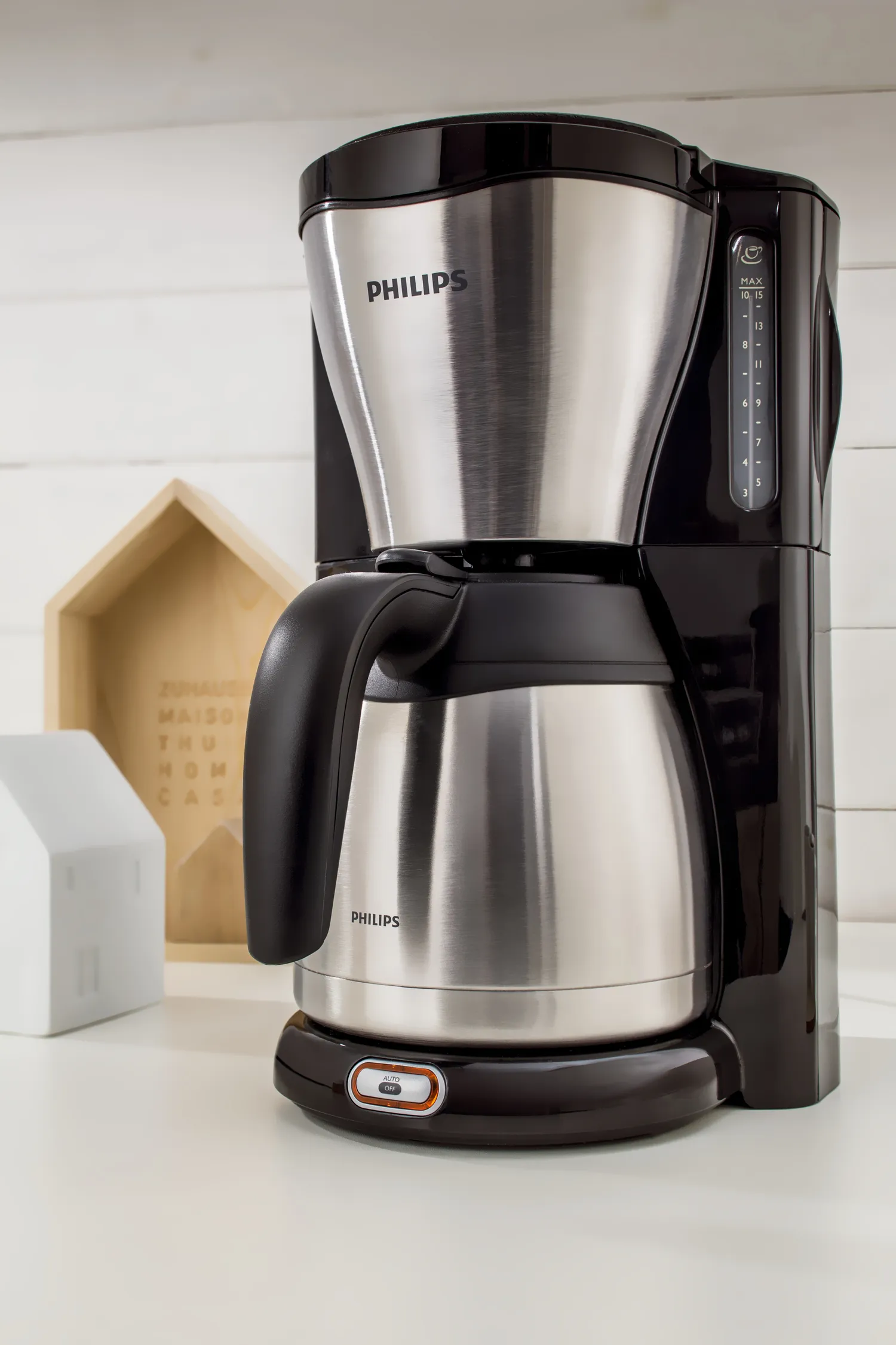 Philips Caf&eacute; Gaia HD7546/20 15 koppar kaffebryggare med termoskanna, gr&aring;
