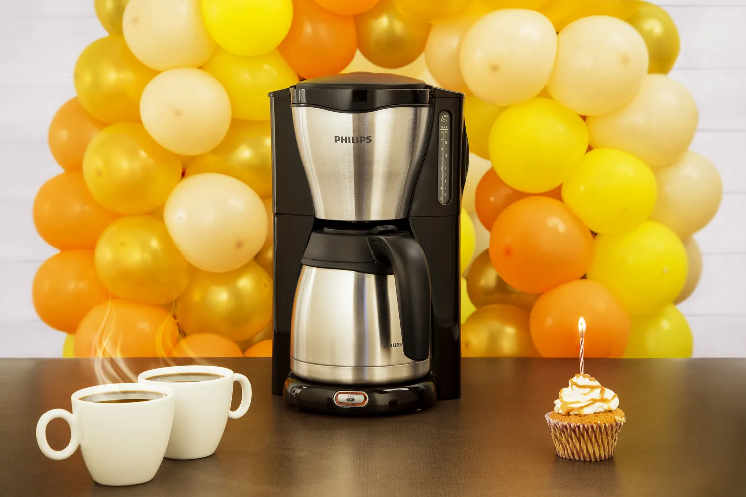 Philips Caf&eacute; Gaia HD7546/20 15 koppar kaffebryggare med termoskanna, gr&aring;