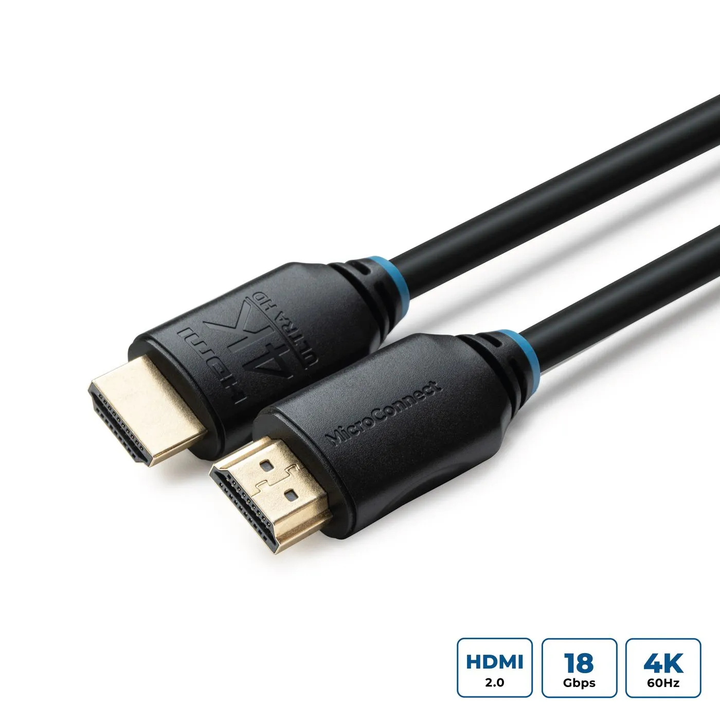 MicroConnect  HDMI &ndash; HDMI 2.0 -kaapeli, 7,5 m, Musta