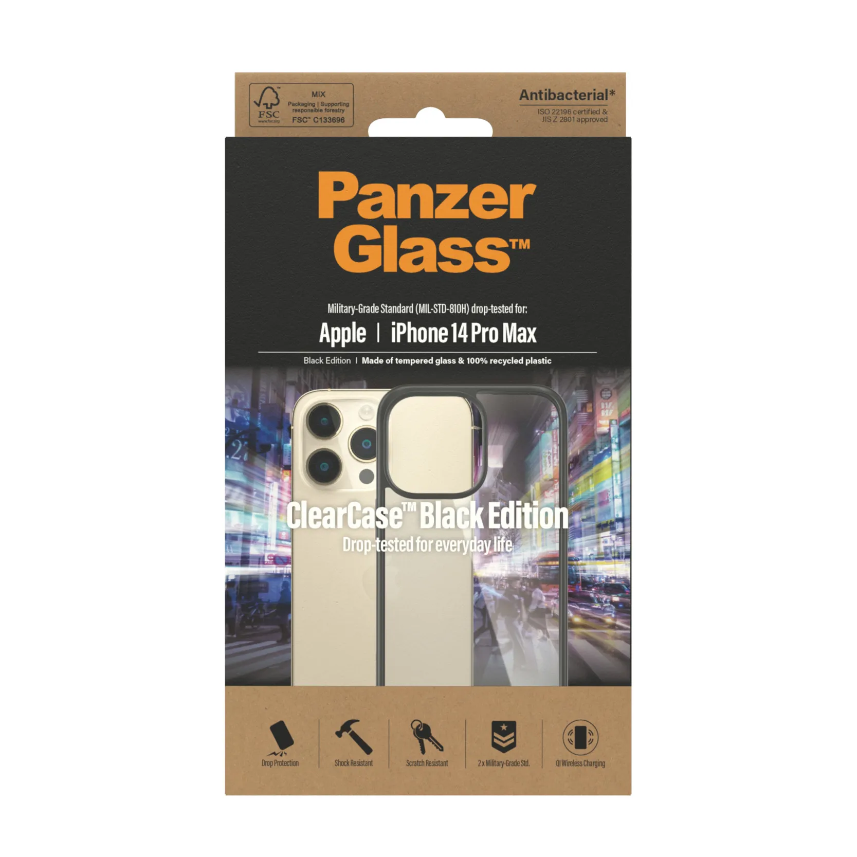PanzerGlass iPhone 14 Pro Max ClearCase, Black Transparent