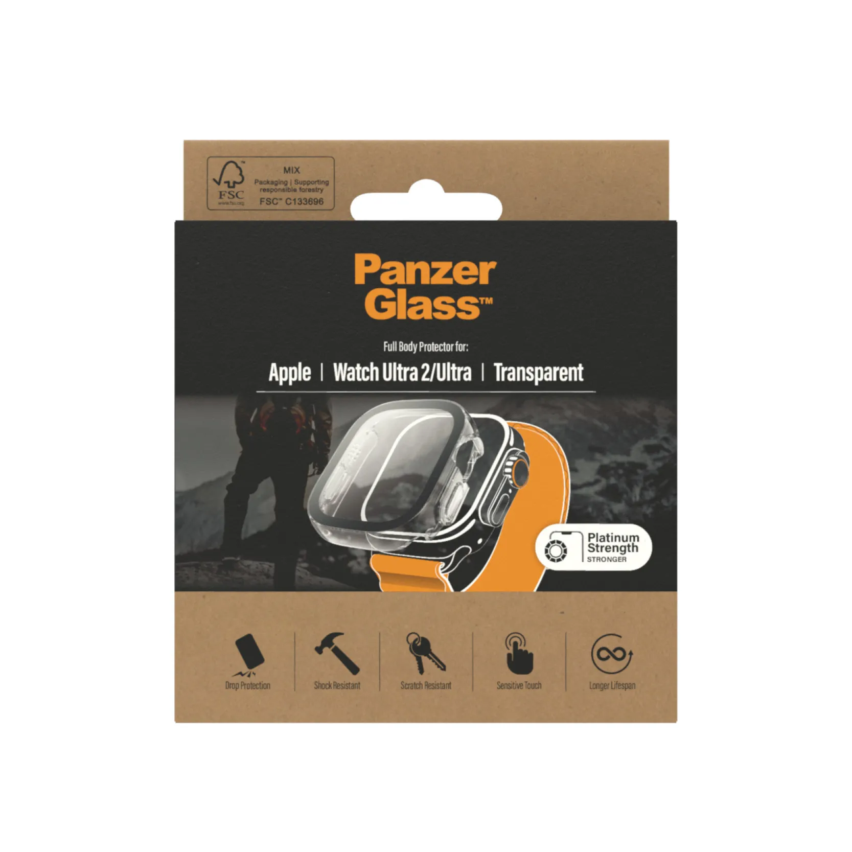 PanzerGlass Full Body Apple Watch Ultra (49mm) -panssarilasi, Transparent PanzerGlass Full Body Apple Watch Ultra (49mm) -panssarilasi, Transparent