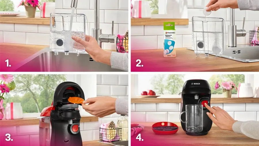 Bosch Tassimo Happy TAS103E kapselmaskin, 0,7 l, svart, r&ouml;d
