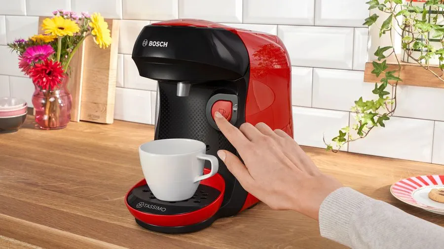 Bosch Tassimo Happy TAS103E kapselmaskin, 0,7 l, svart, r&ouml;d