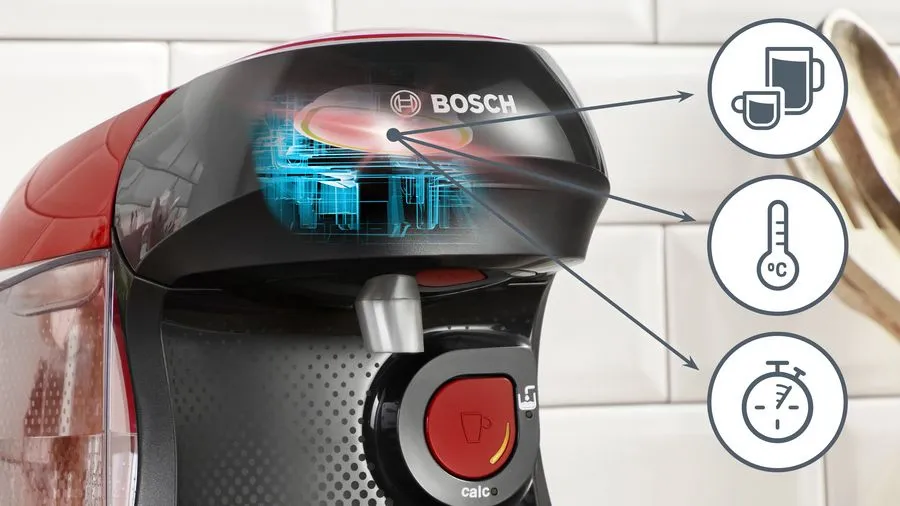 Bosch Tassimo Happy TAS103E -kapselikeitin, 0,7 l, musta, punainen