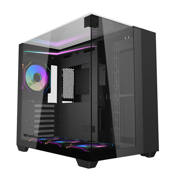DARKFLASH TH285 Midi-Tower Case with window, with RGB lighting, Black