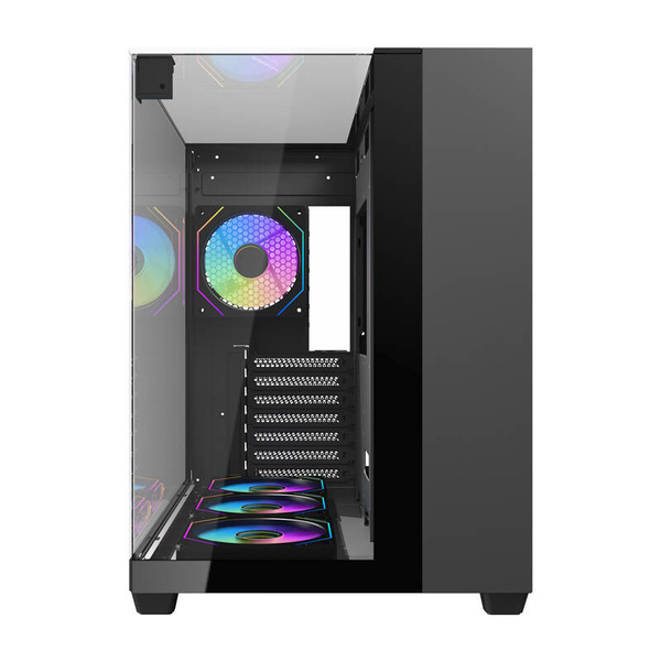 DARKFLASH TH285 Midi-Tower Case with window, with RGB lighting, Black