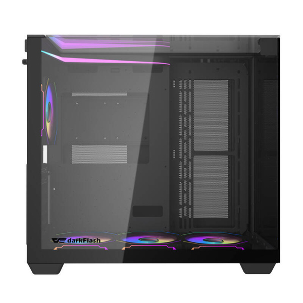 DARKFLASH TH285 Midi-Tower Case with window, with RGB lighting, Black