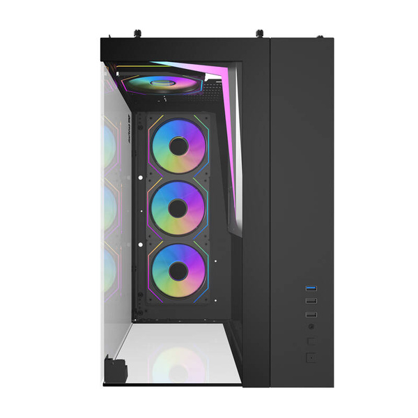 DARKFLASH TH285 Midi-Tower Case with window, with RGB lighting, Black