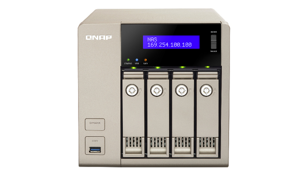 Qnap 4-Bay NAS, 4GB DDR3L RAMSATA 6Gb/s, 2 x GbE LAN, HDMI utg