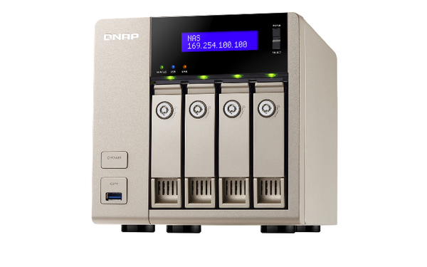 Qnap 4-Bay NAS, 4GB DDR3L RAMSATA 6Gb/s, 2 x GbE LAN, HDMI utg