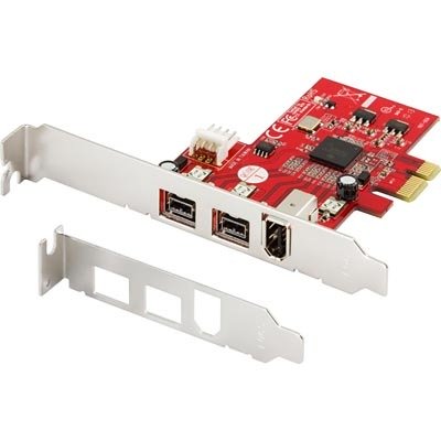 PCI-Express x1 kortti, Firewire 400/800, 2x9-pin/1x6-pin ulk