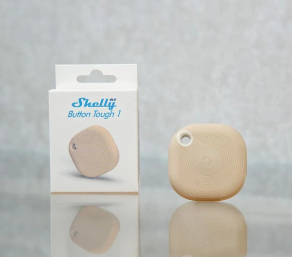 Shelly BLU Button Tough ZB - Bluetooth/Zigbee button for heavy-duty use, Mocha