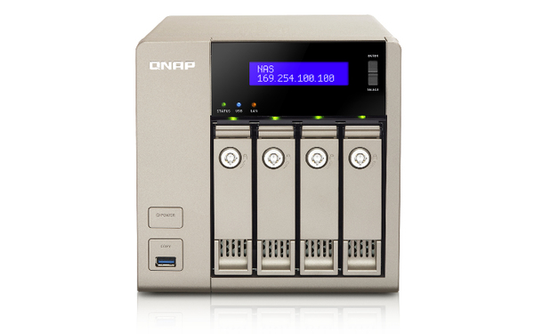 Qnap 4-Bay NAS, 4GB DDR3L RAMSATA 6Gb/s, 2 x GbE LAN, HDMI utg