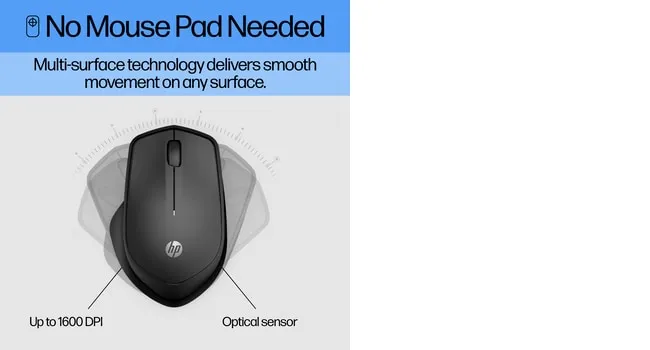 HP 280 Silent Wireless Mouse, Black (Consumer)