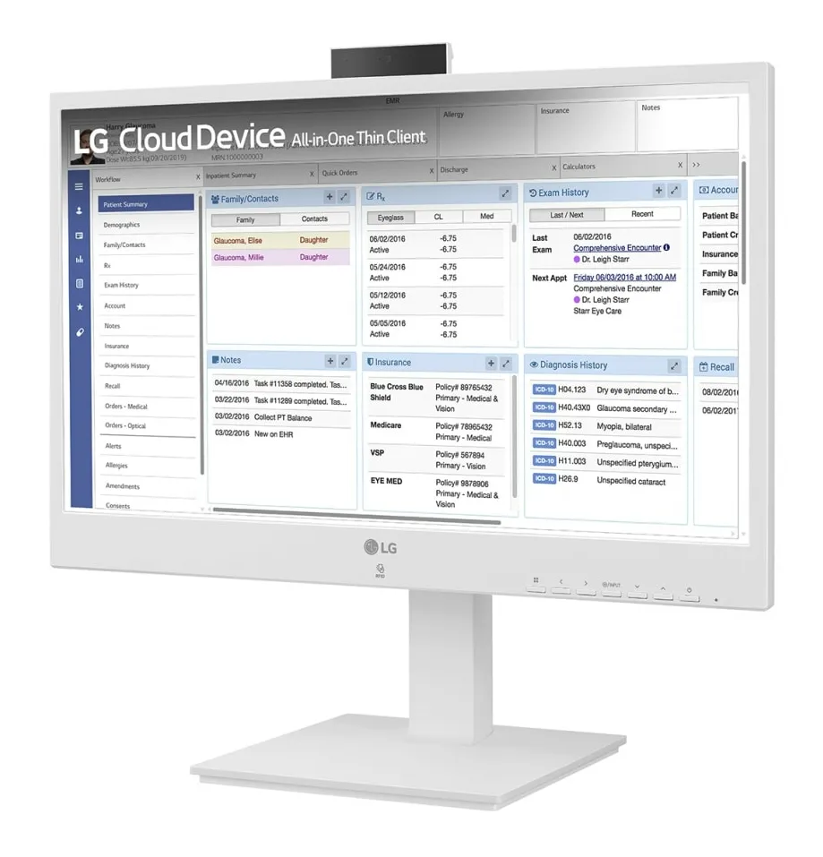 LG ALL-IN-ONE THIN CLIENT, 24&quot;, FHD, PENTIUM CPU N6005, 256GB SSD, 8GB RAM, WIFI, BT, WEBCAM, RFID READER, IEC 60601, NON OS