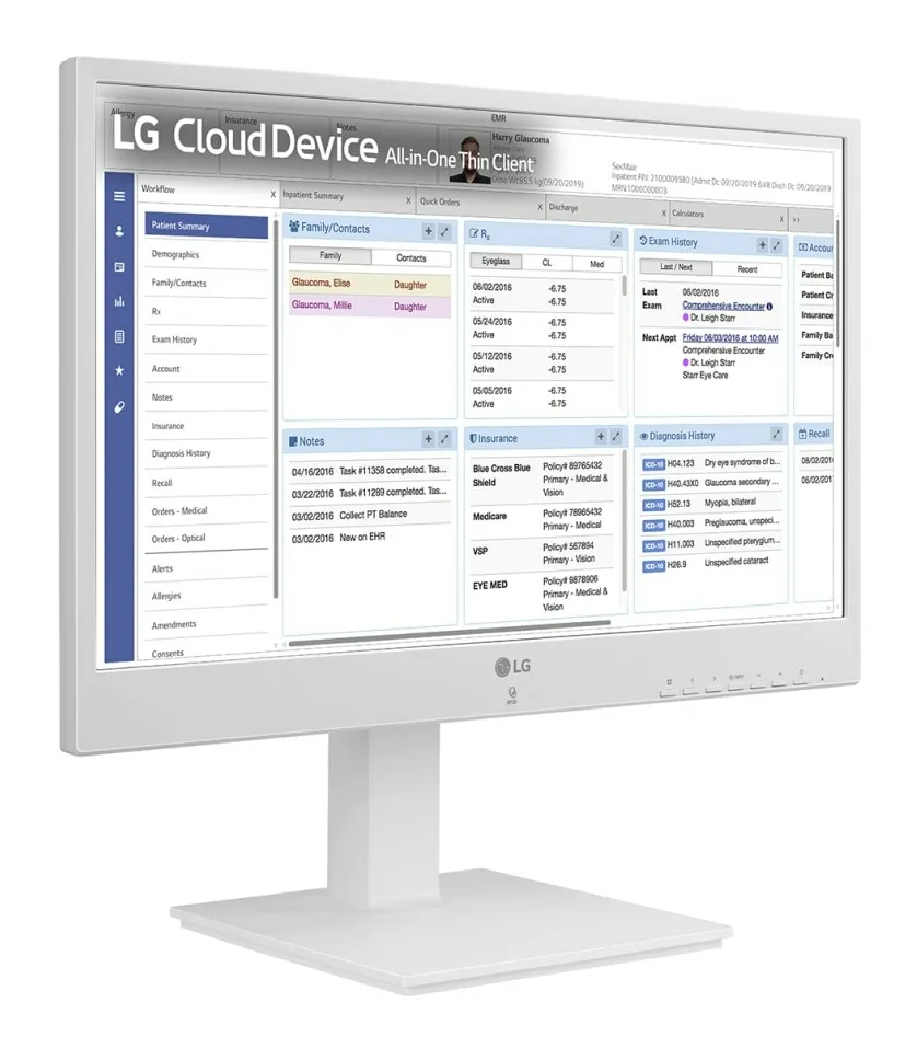 LG ALL-IN-ONE THIN CLIENT, 24&quot;, FHD, PENTIUM CPU N6005, 256GB SSD, 8GB RAM, WIFI, BT, WEBCAM, RFID READER, IEC 60601, NON OS
