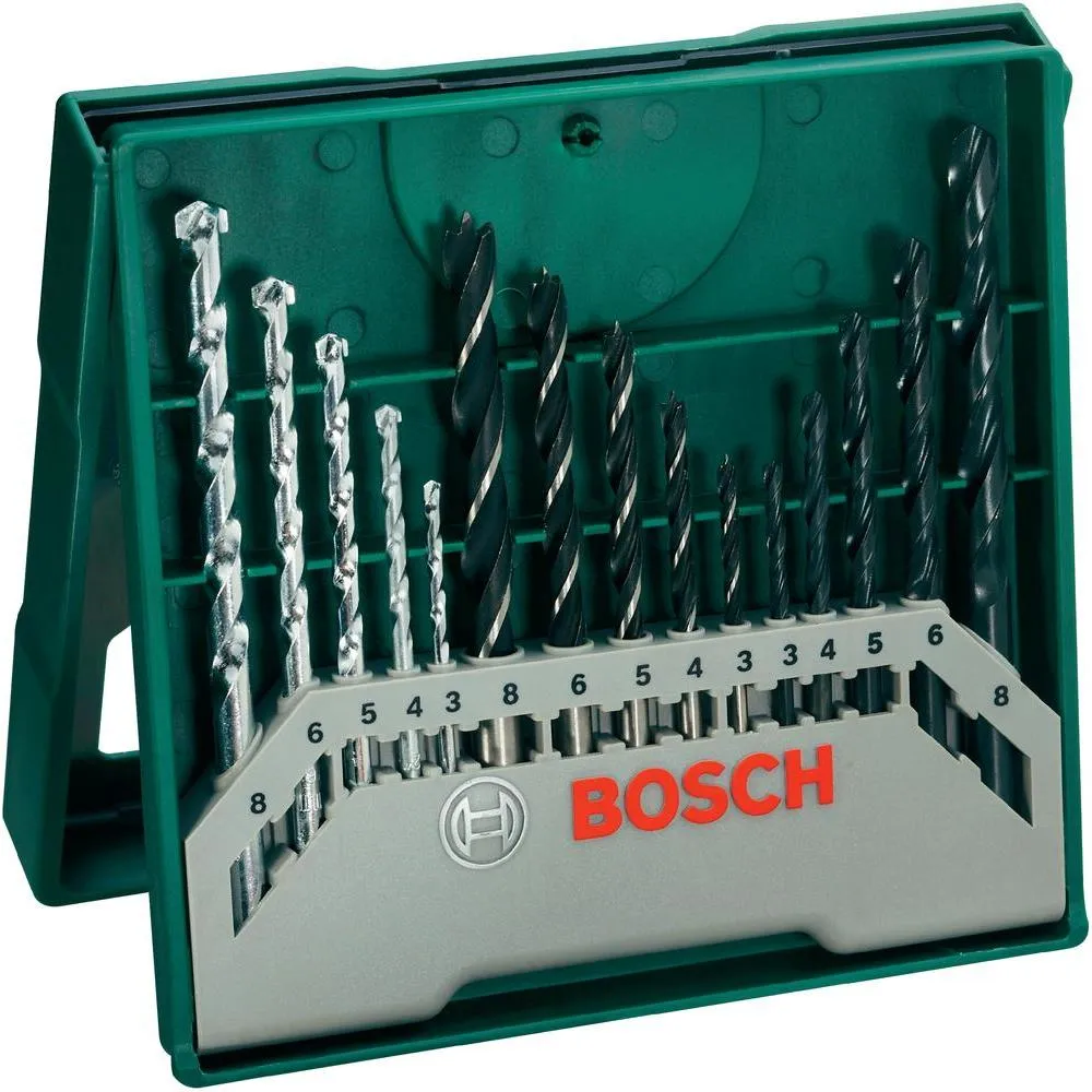 Bosch Mini-X-Line-valikoimasarja, 15 osaa - muuraukseen, puuhun ja metalliin