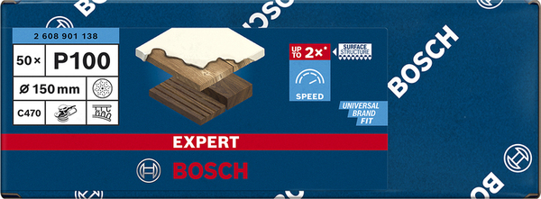 Bosch Powertools sanding sheet C470 150mm K100 50x ML - 2608901138 EXPERT RANGE