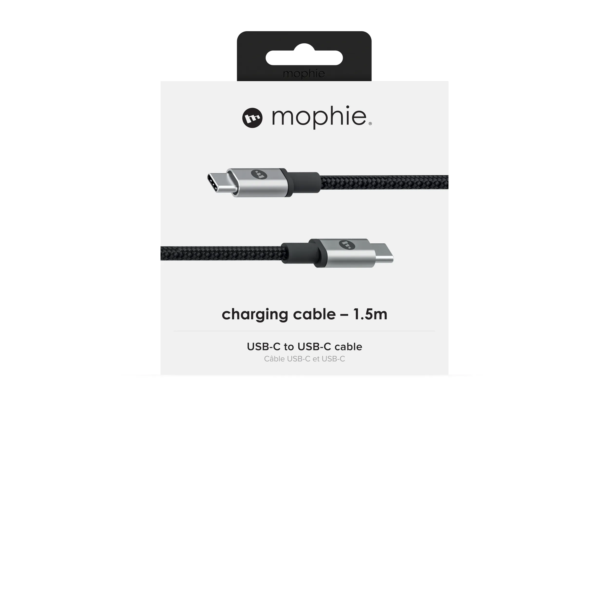Mophie Charge &amp; Sync USB-C &ndash; USB-C 3.1 Gen 1 -kaapeli, 1,5 m, Musta