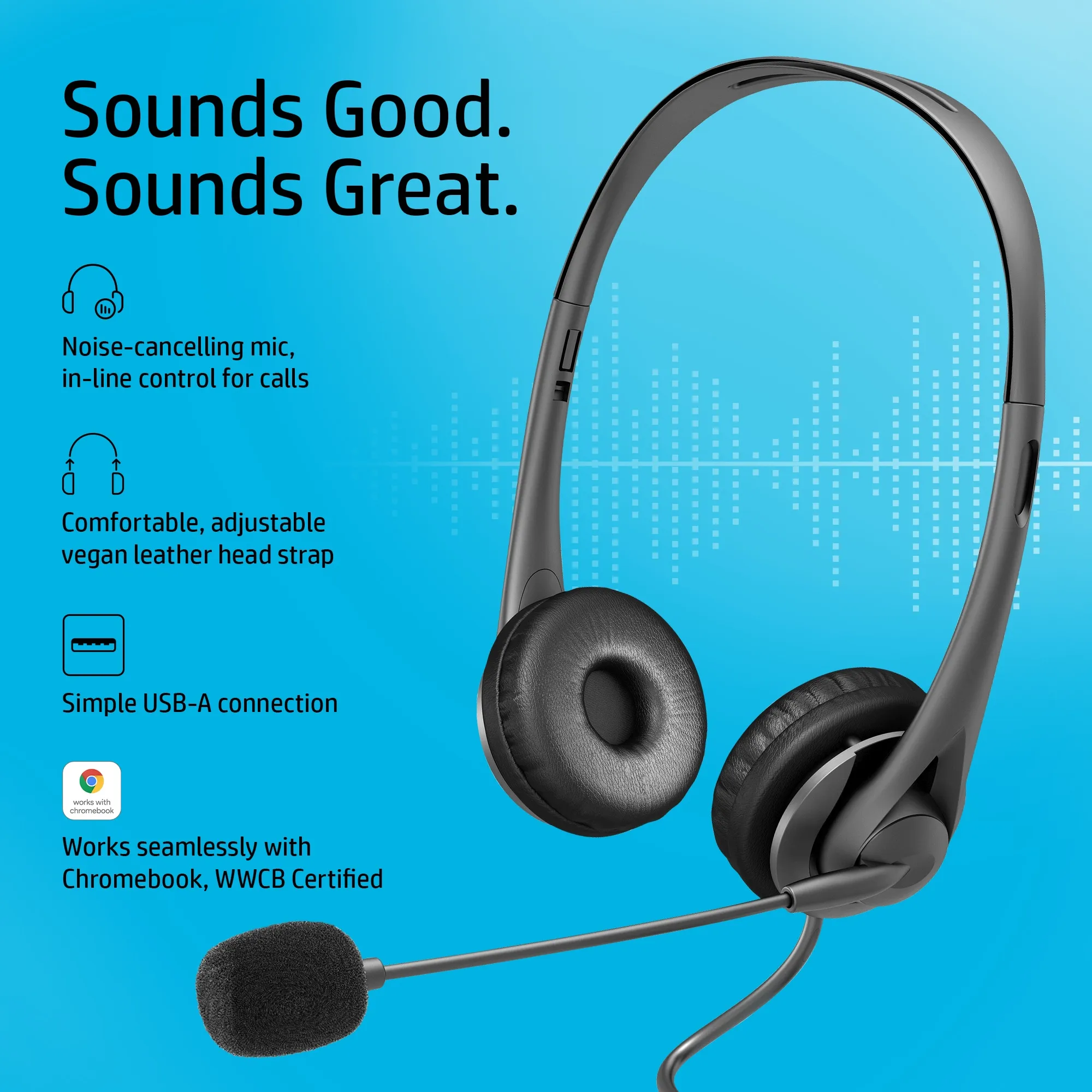 HP Stereo USB Headset G2, Black