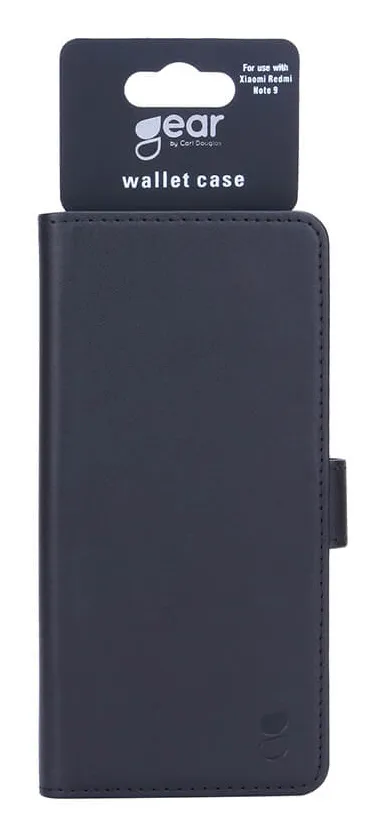 GEAR Wallet, Redmi Note 9 - Wallet Case, Black