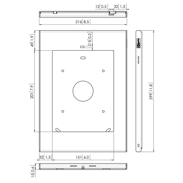 Vogel's Pro PTS 1214 iPad Air/2017 Enclosure w/Key Lock home but. hidden
