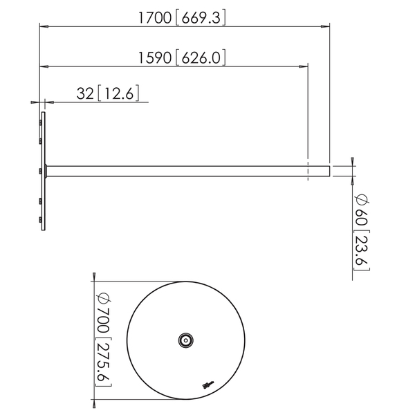 PFF 1570 LCD/Plasma lattiajalusta, hopea