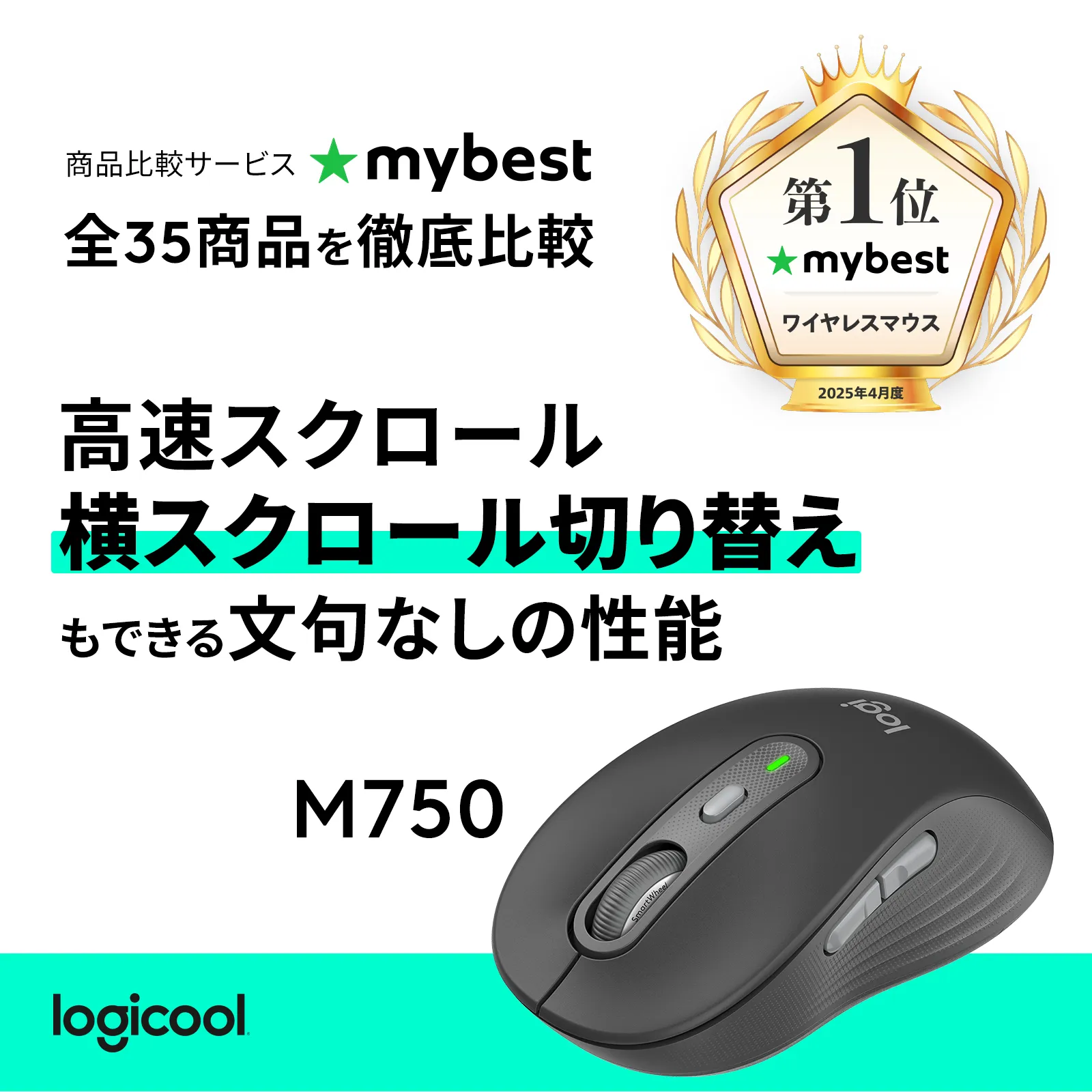 Logitech Signature Plus M750 L Wireless Mouse, Graphite