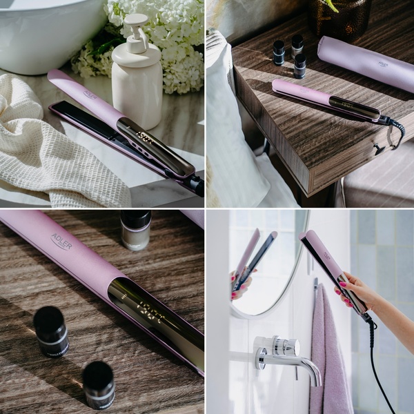 ADLER AD 2329 130-230&deg;C Hair Straightener, Rose