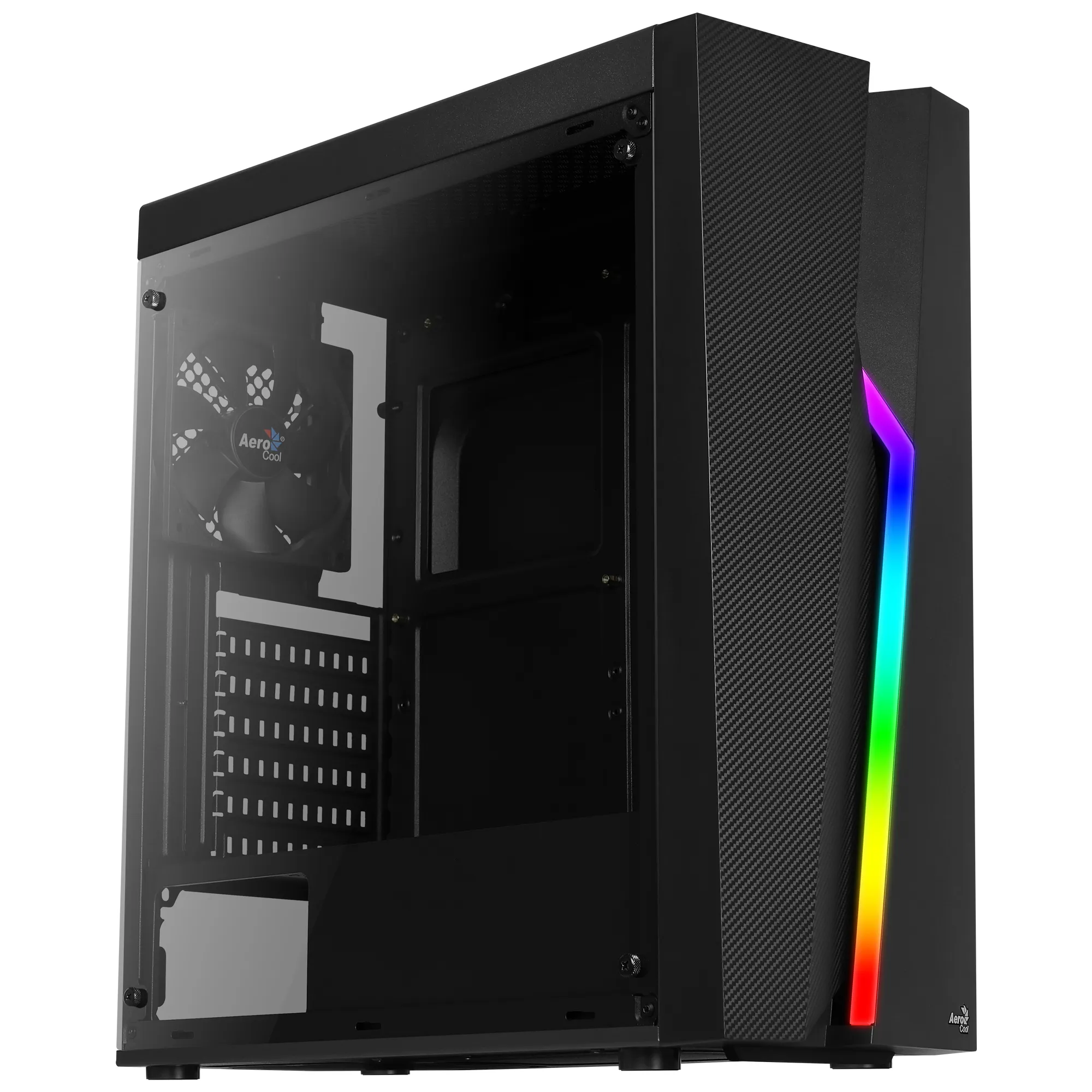 AeroCool Bolt Midi-Tower Case with window and RGB lighting, Black