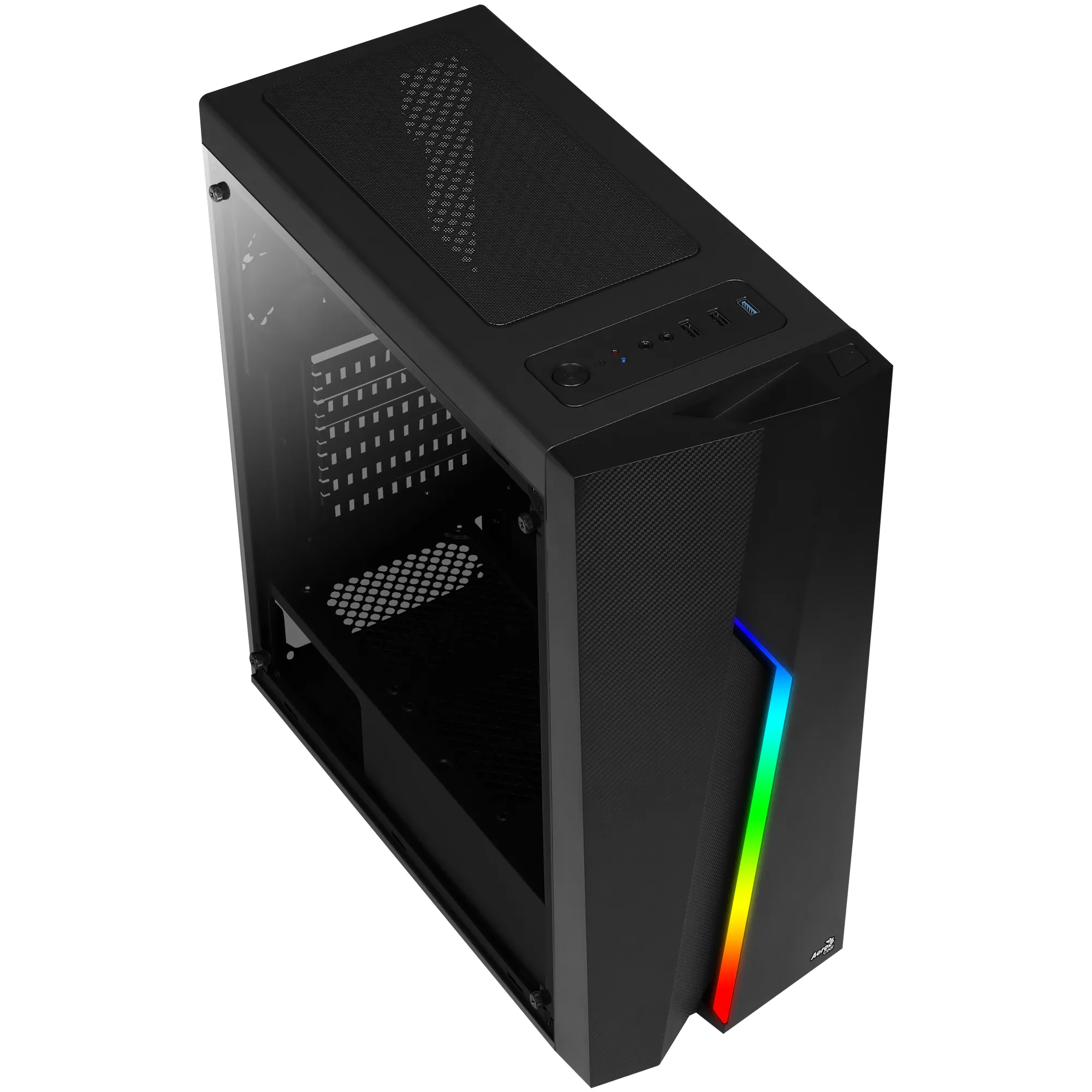 AeroCool Bolt Midi-Tower Case with window and RGB lighting, Black